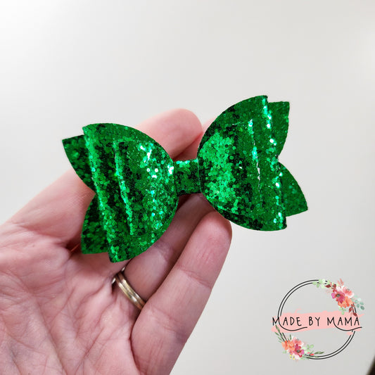 Green Glitter Bow