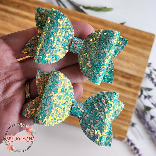 Iridescent Green Glitter Piggie Set