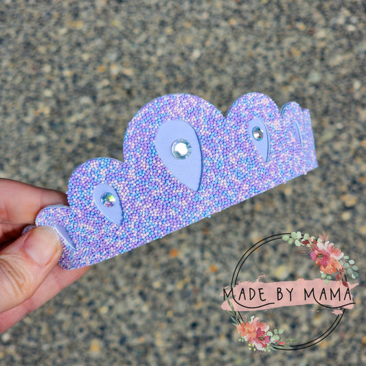Jeweled Blue & Purple Pearled Crown