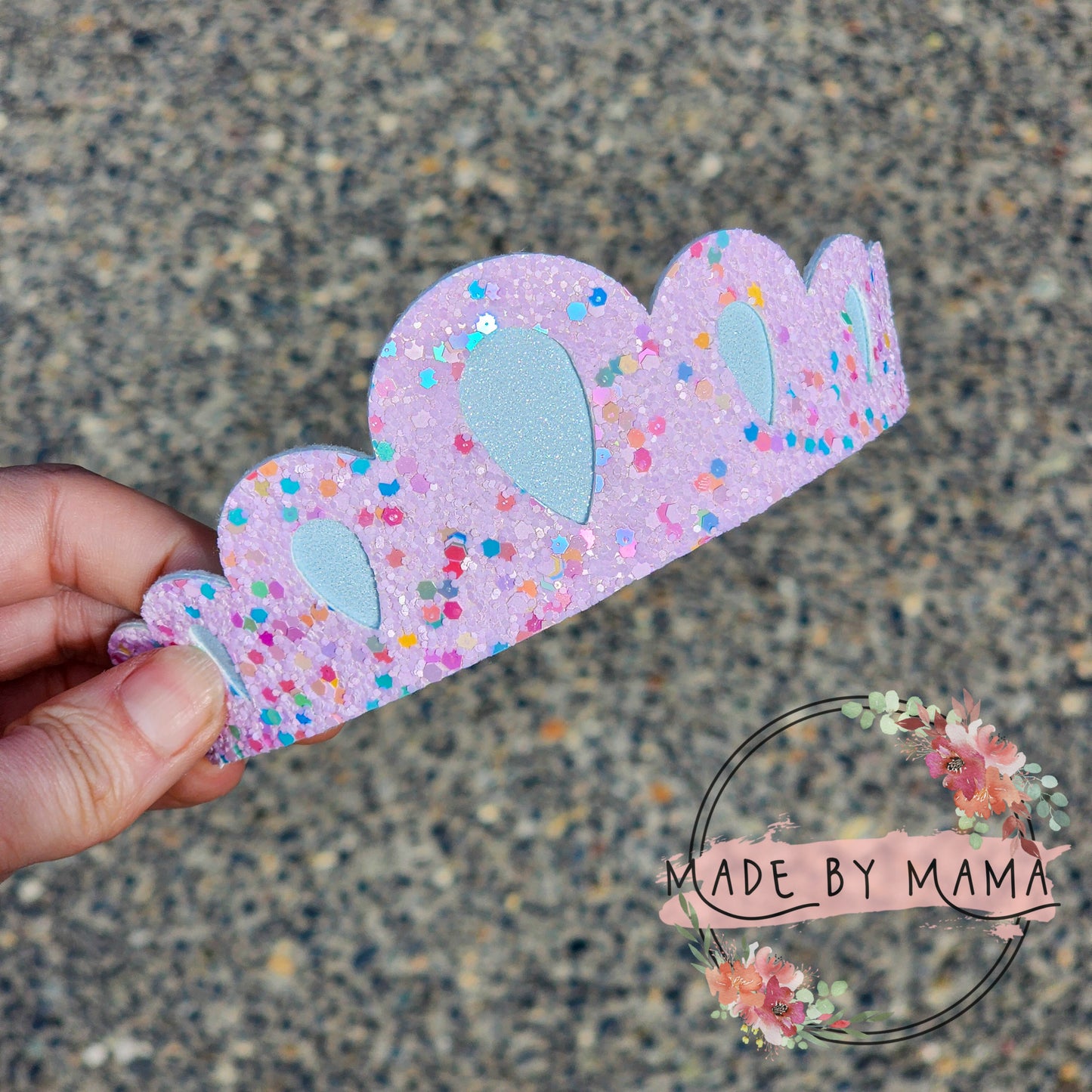 Pastel Pink Glitter Crown