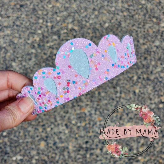 Pastel Pink Glitter Crown