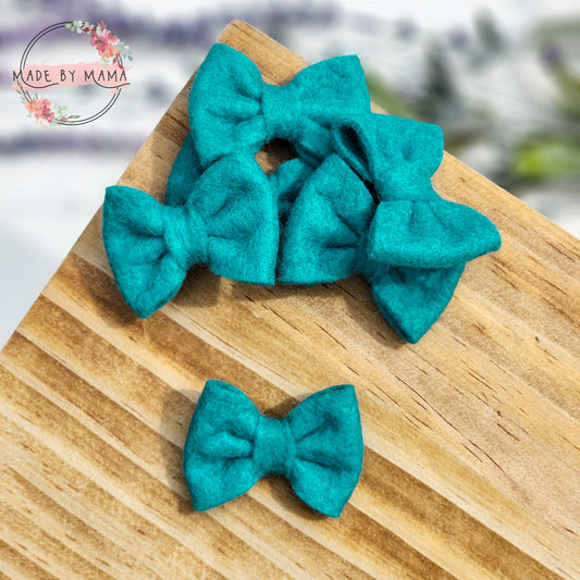 Peacock Felt Bow