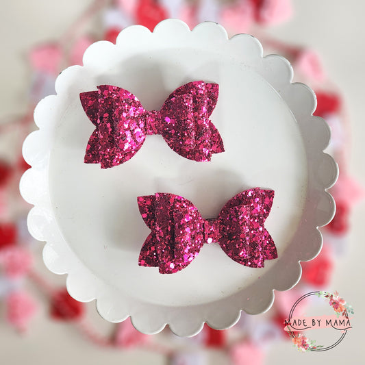 Fuchsia Pink Glitter Piggie Set