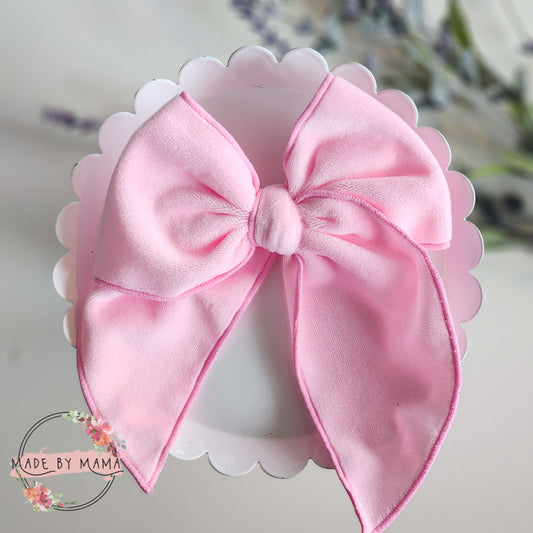 Pink Velvet Handtied Bow