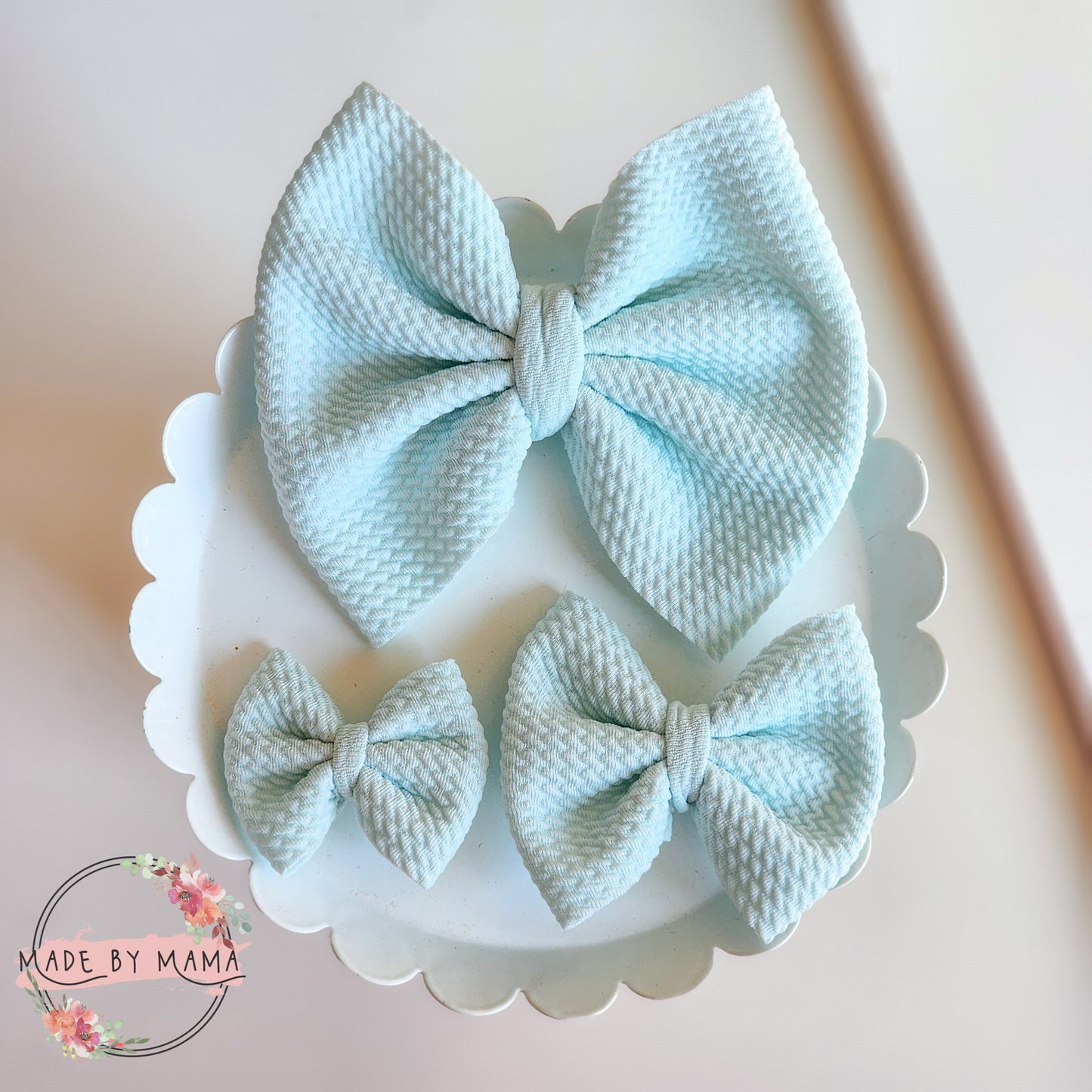 Pastel Blue Bullet Bows