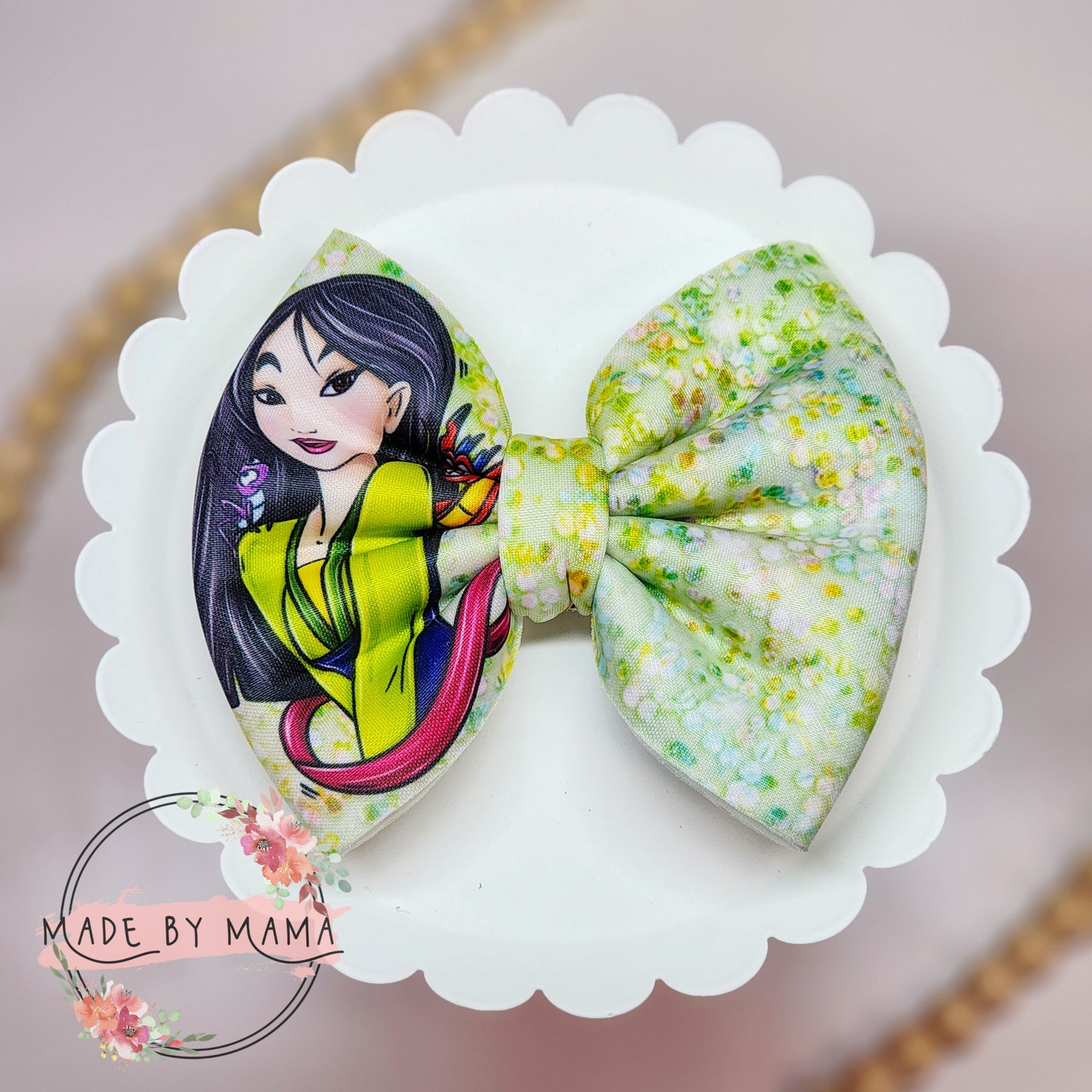 Asian Princess Glitter Scuba Bow