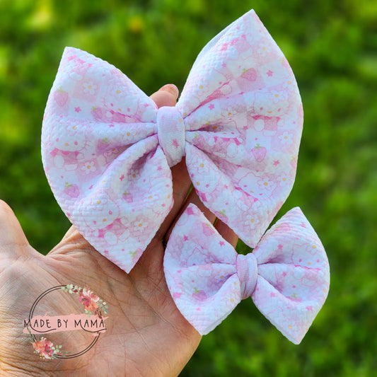 Checkered Kitty Bullet Bow