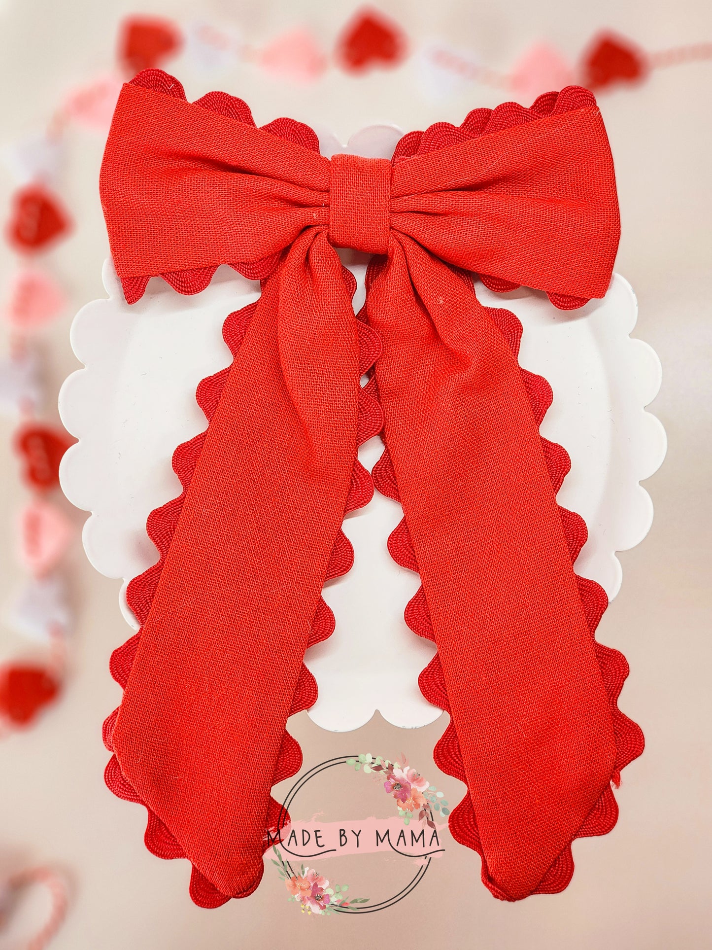 Red Rick Rack Bow
