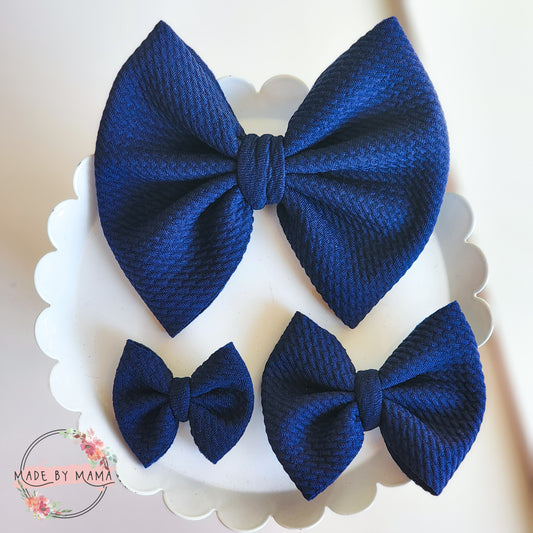 Navy Blue Bullet Bows