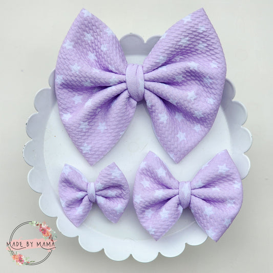 Pastel Purple w/ Stars Bullet Bow