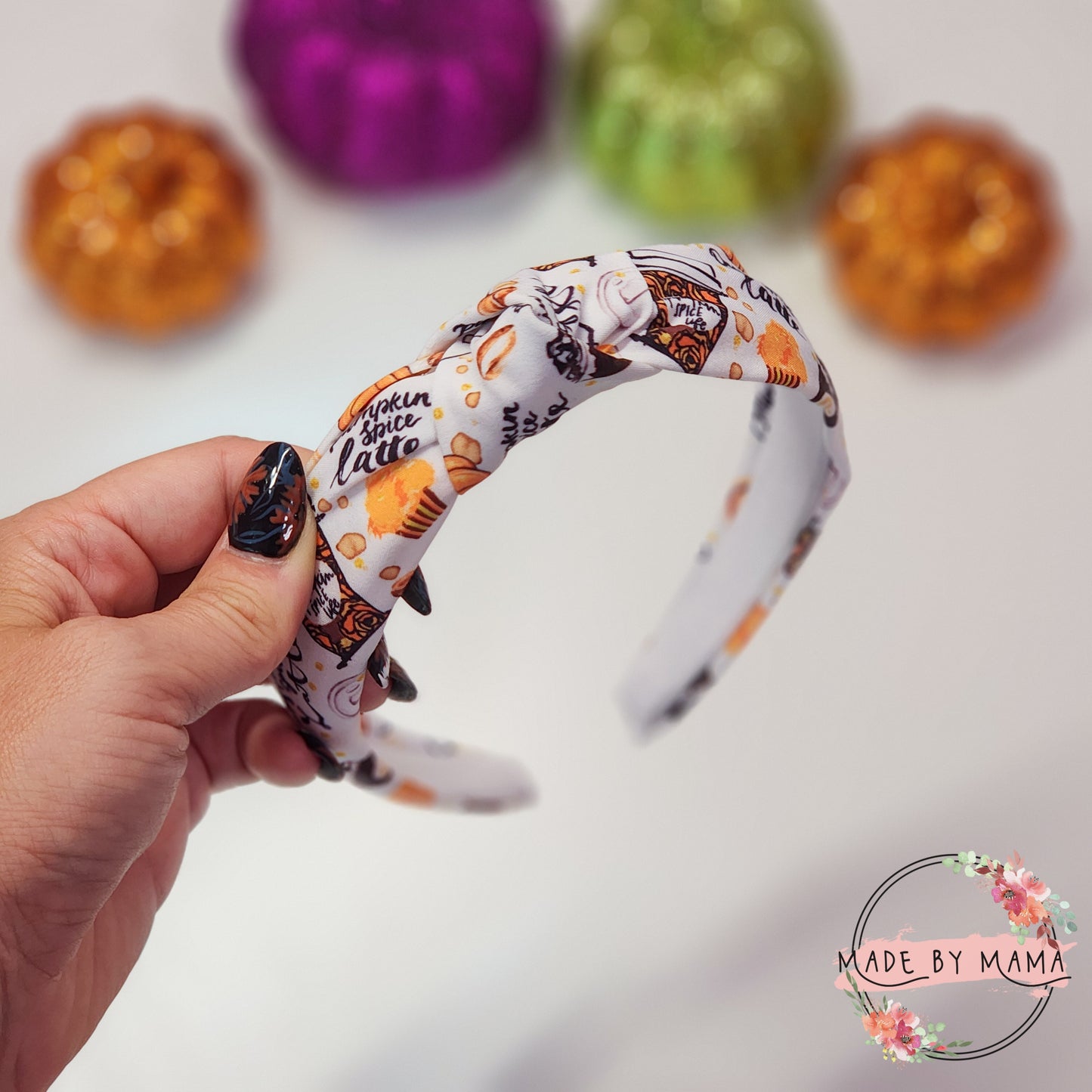 Pumpkin Spice Latte Top Knot Headband