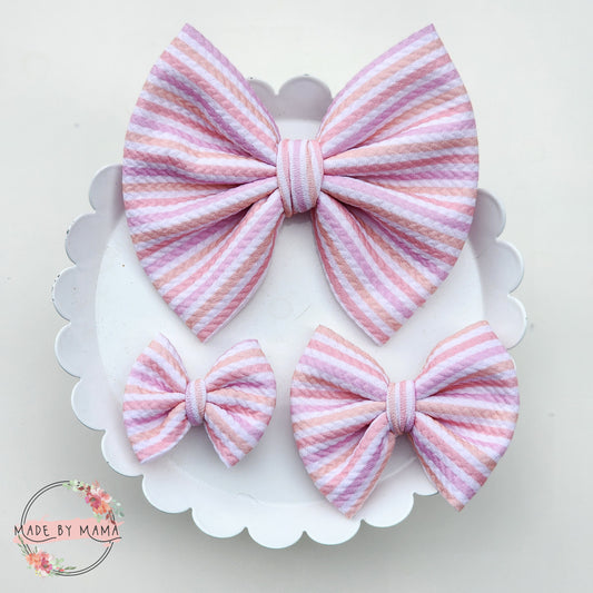 Girly Stripes Bullet Bow