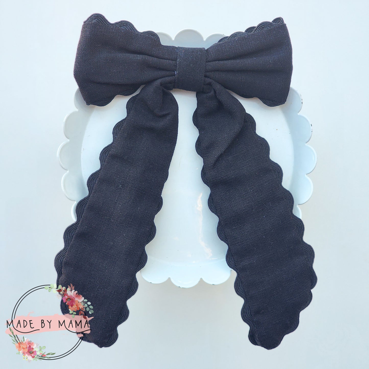 Black Rick Rack Bow