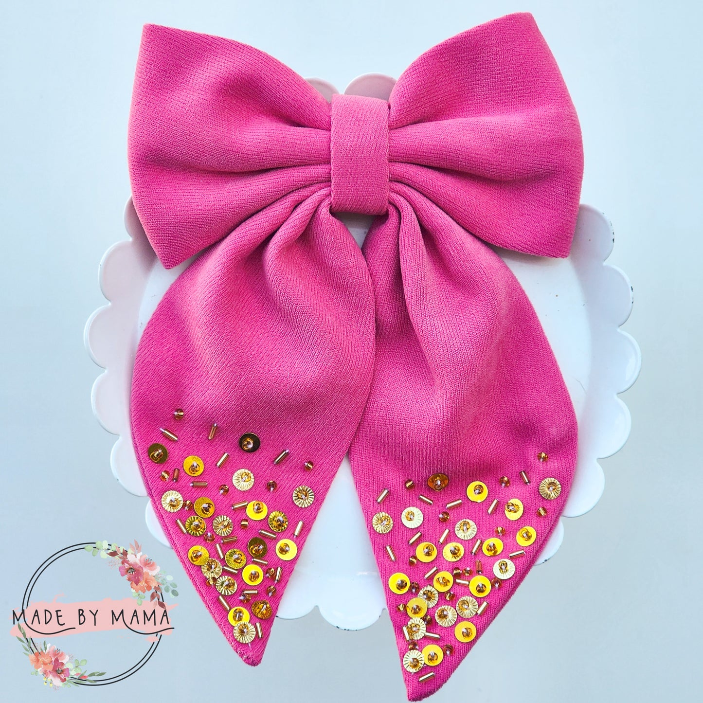 Pink & Gold Handtied Bow