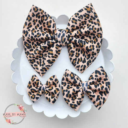 Classic Leopard Print Bullet Bow