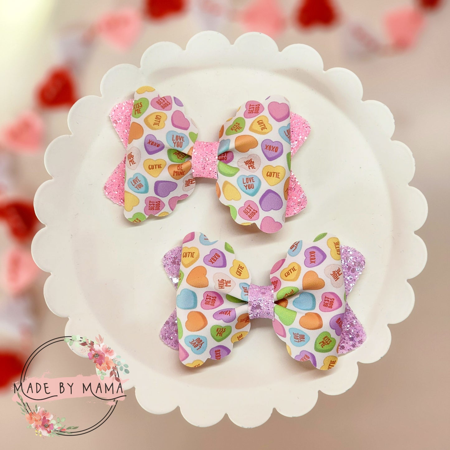 Conversation Hearts Bow