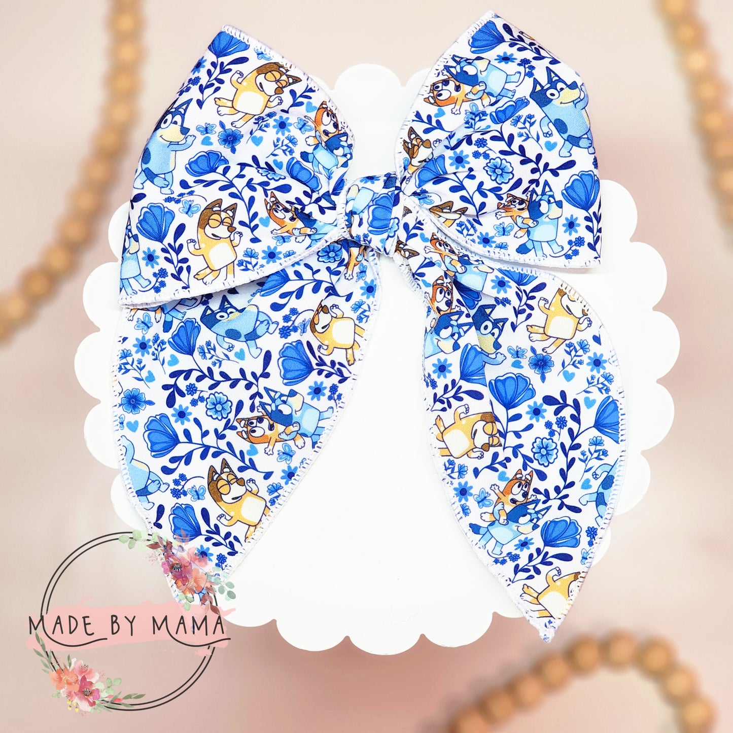 Blue Dog Sisters Handtied Bow