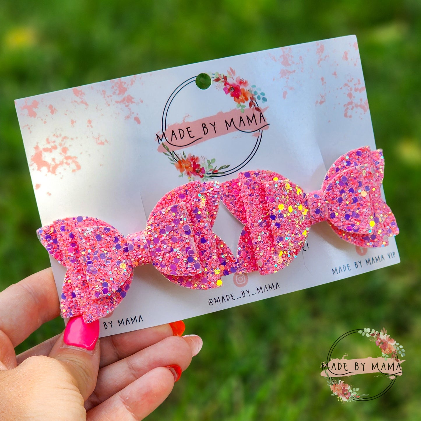 Iridescent Pink Glitter Piggie Set