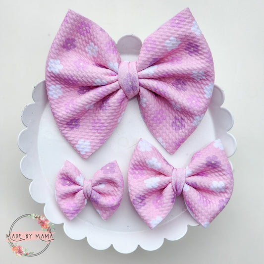 Pink and Purple Floral Bullet Bow