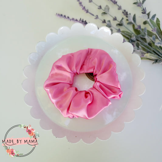 Pink Satin Scrunchie