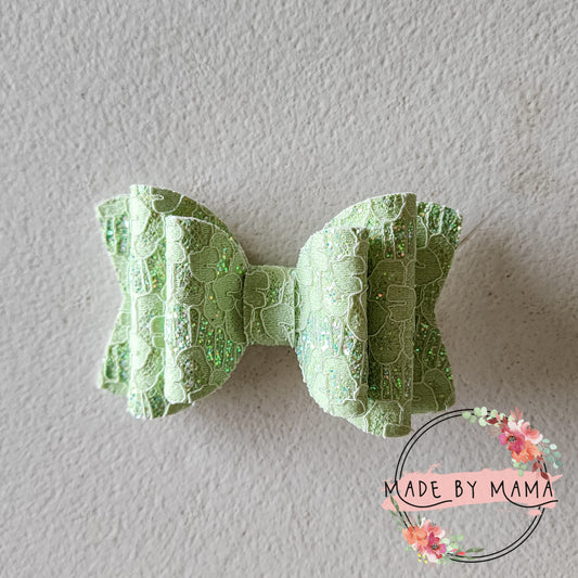 Green Lace Bow