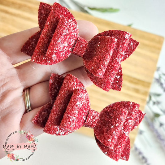 Deep Red Glitter Piggie Set