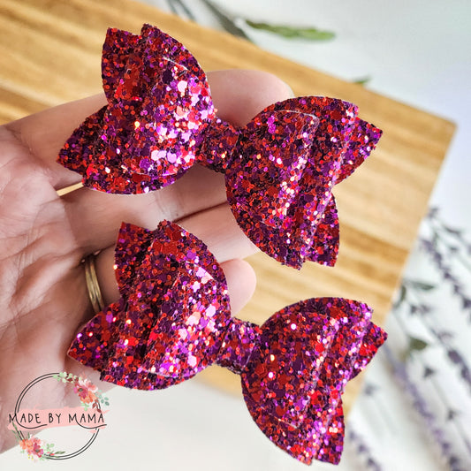 Purple and Red Glitter Piggie Set