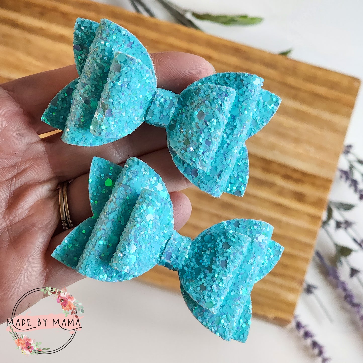 Aqua Blue Glitter Piggie Set