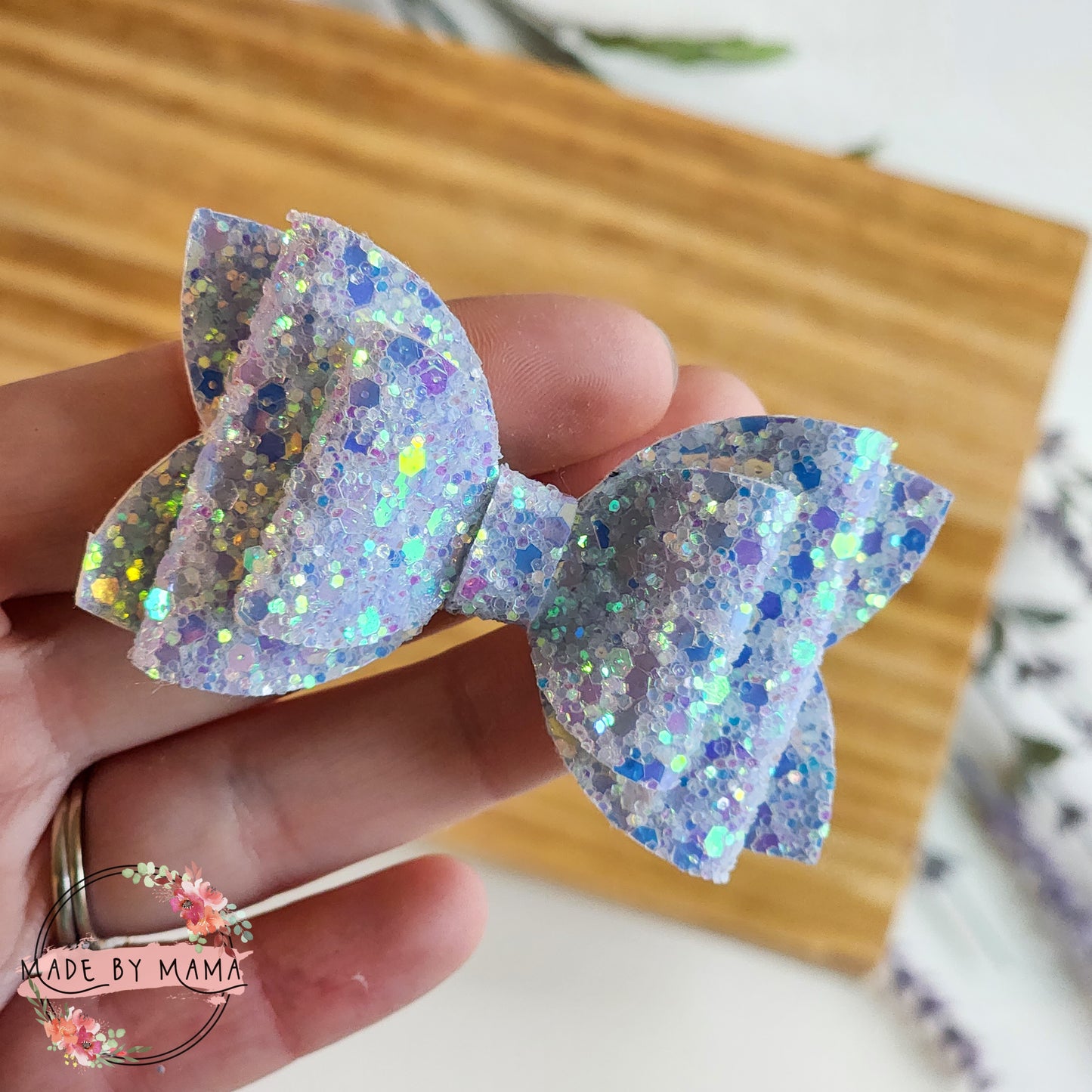 Purple Ice Glitter Bow