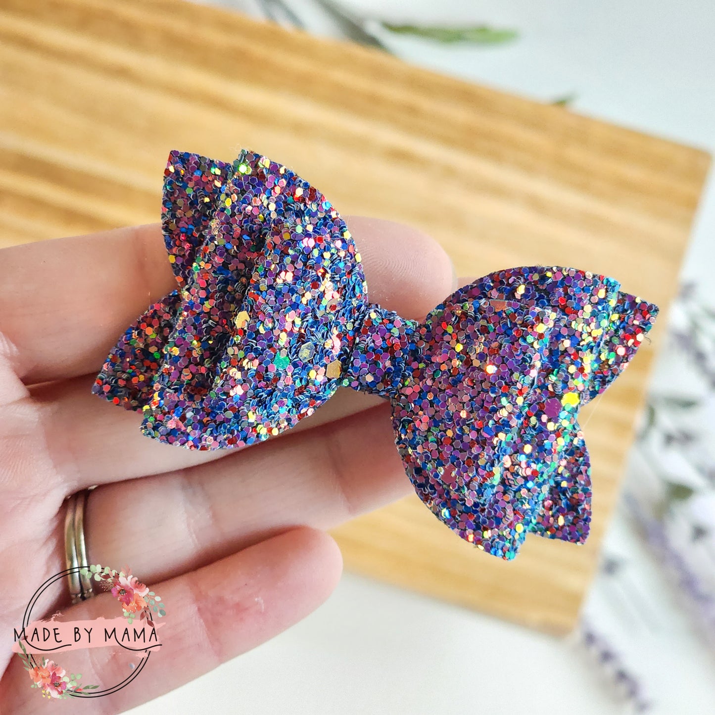 Color Shift Glitter Bow