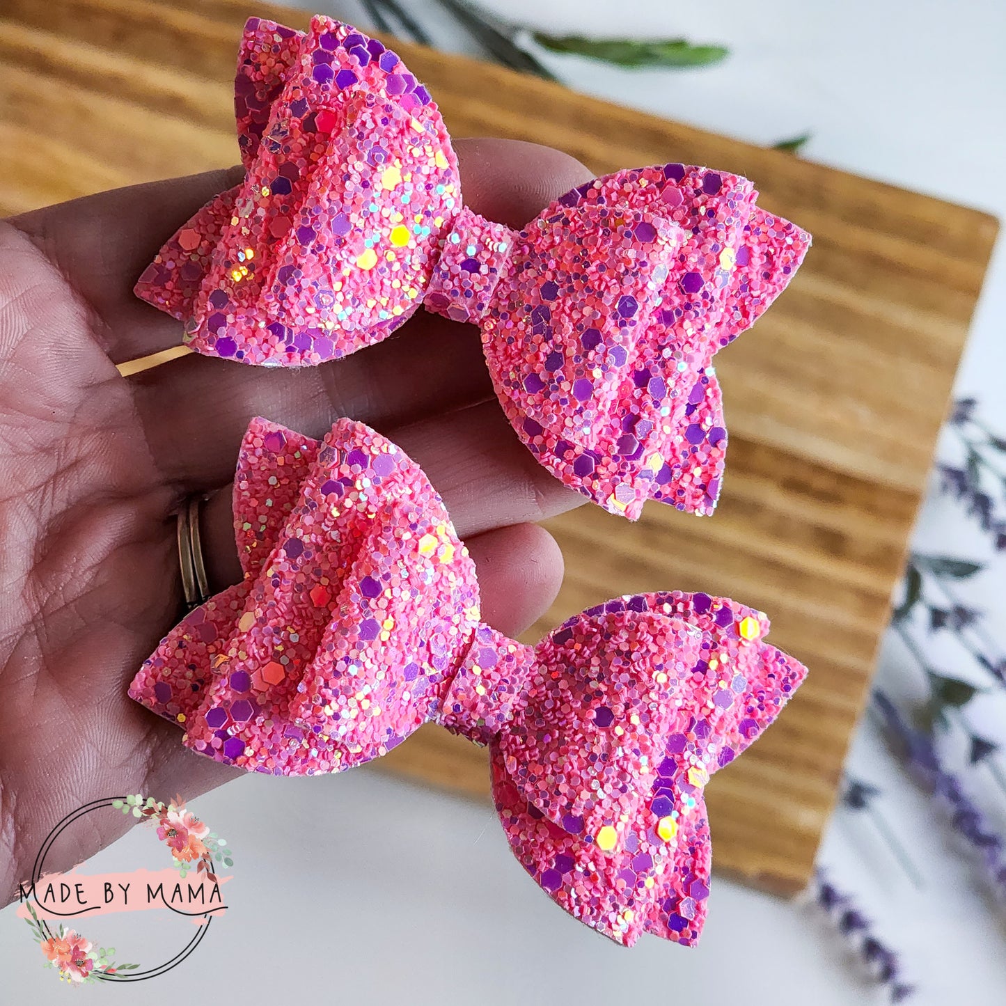 Pink Chunky Glitter Piggie Set