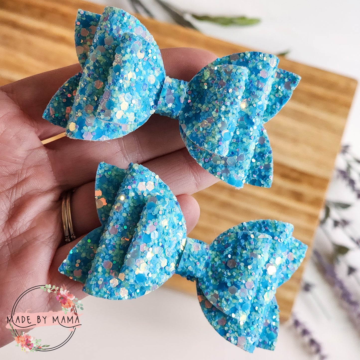 Blue Chunky Glitter Piggie Set