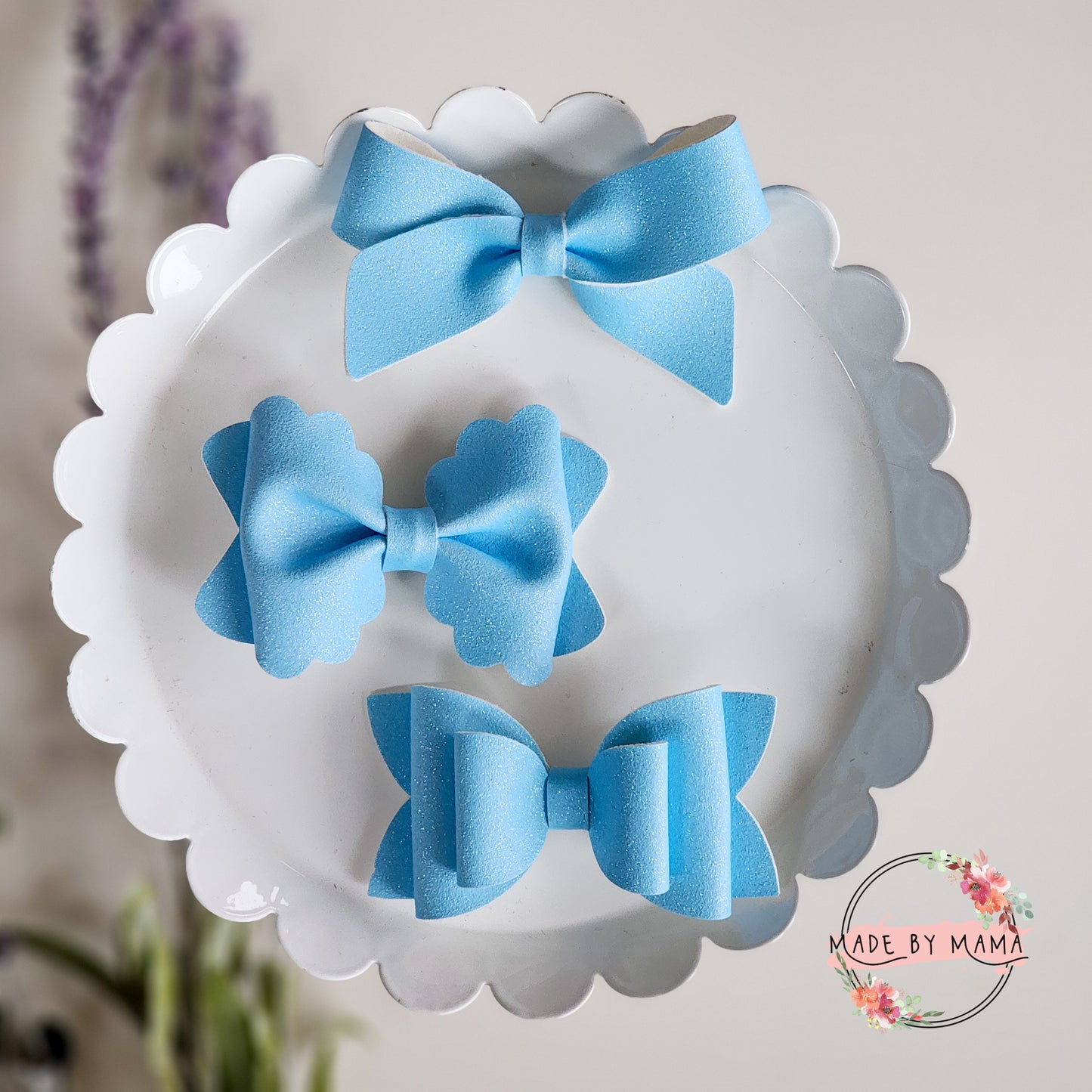 Sky Blue Shimmer Bows