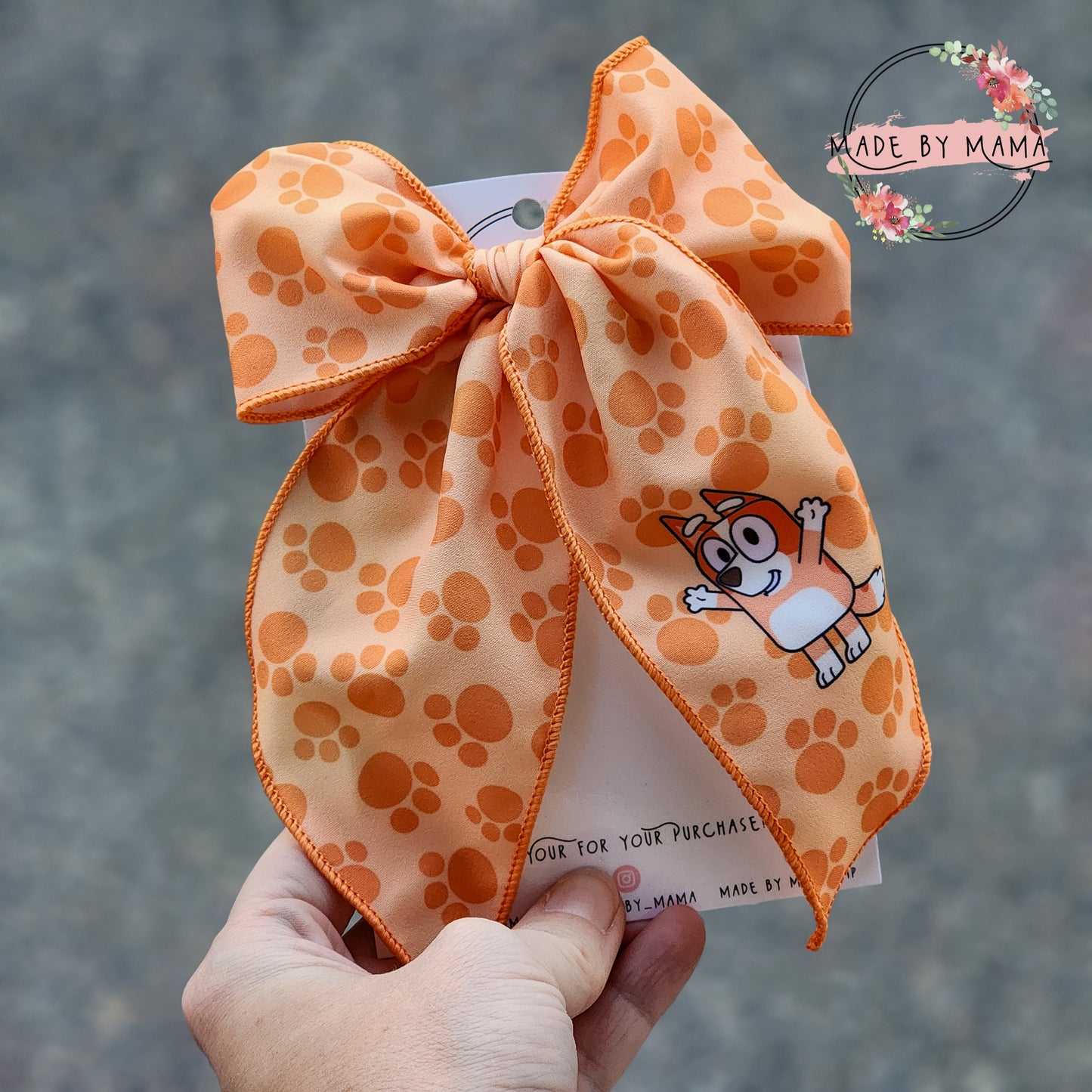 Orange Dog Sister Handtied Bow