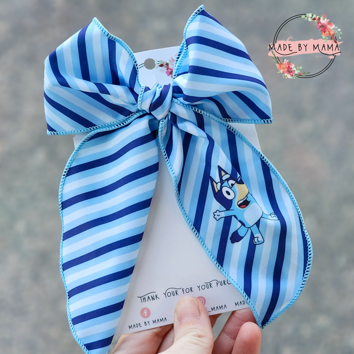 Blue Dog Sister Handtied Bow