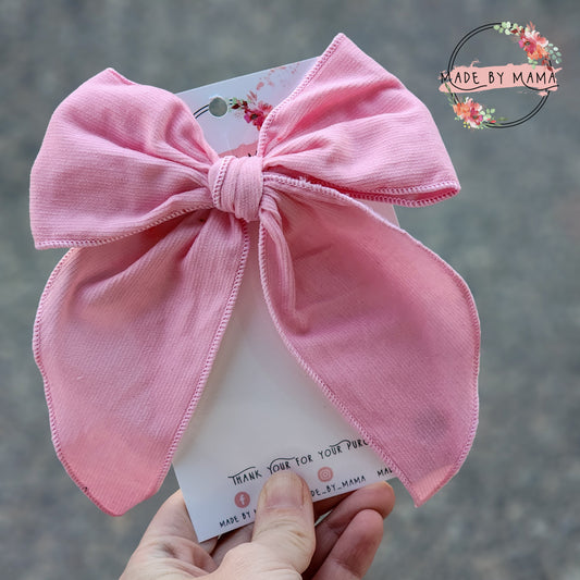 Light Pink Corduroy Handtied Bow