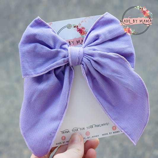 Purple Corduroy Handtied Bow