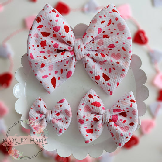 Terrazzo Hearts Bullet Bows