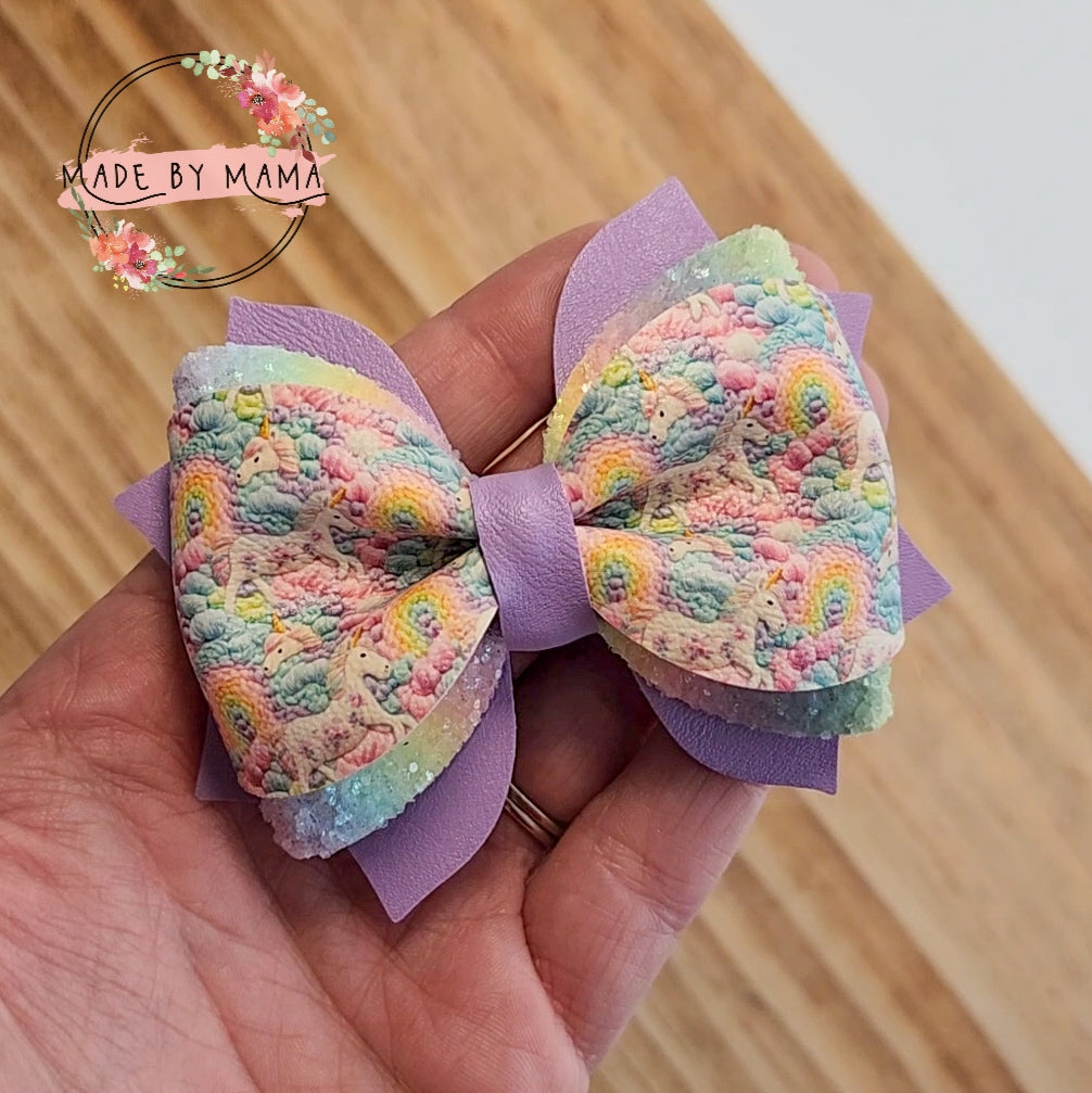 Embroidered Unicorn Bow