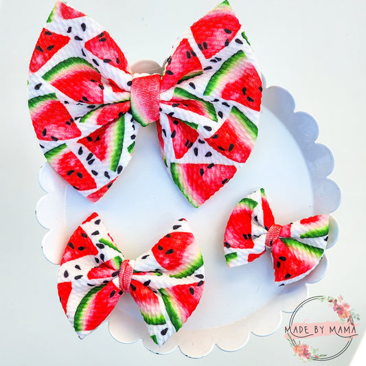 Watercolor Watermelon Bullet Bow