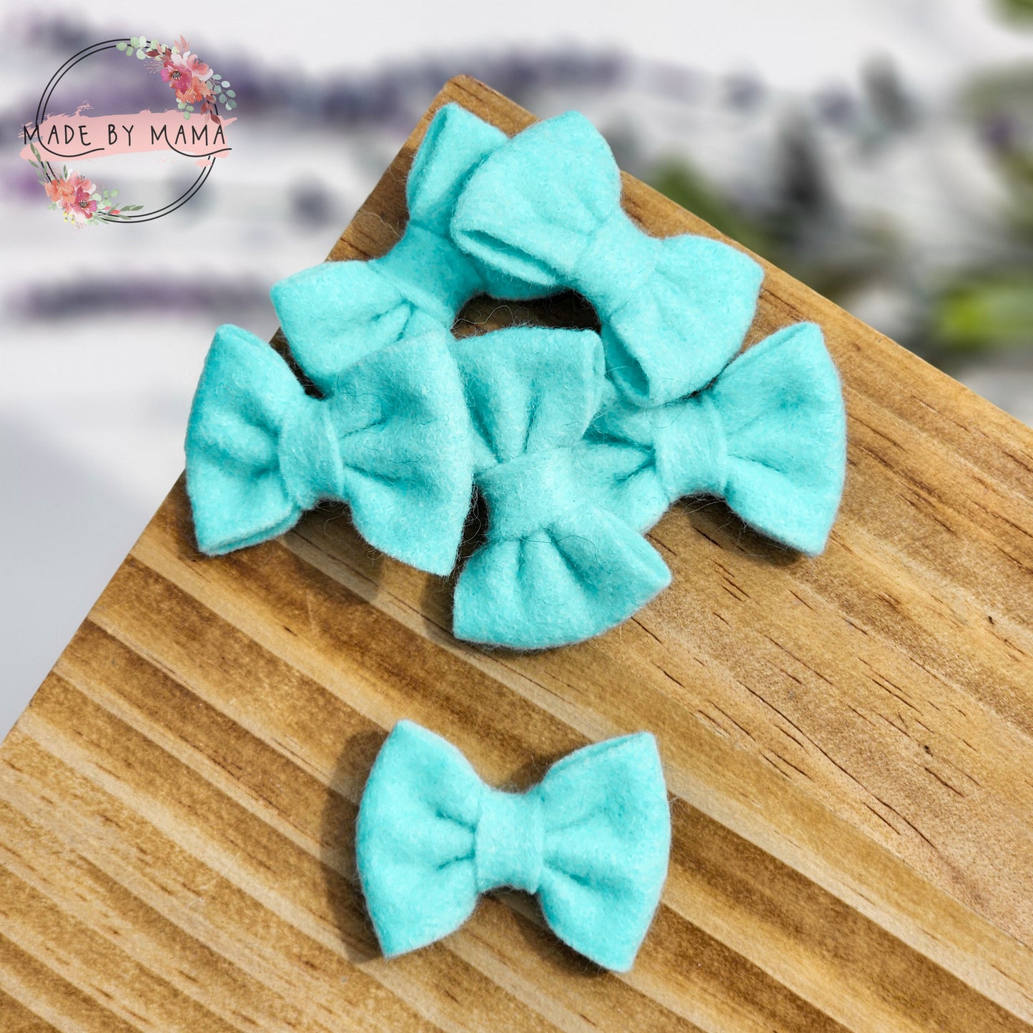 Aqua Felt Bow