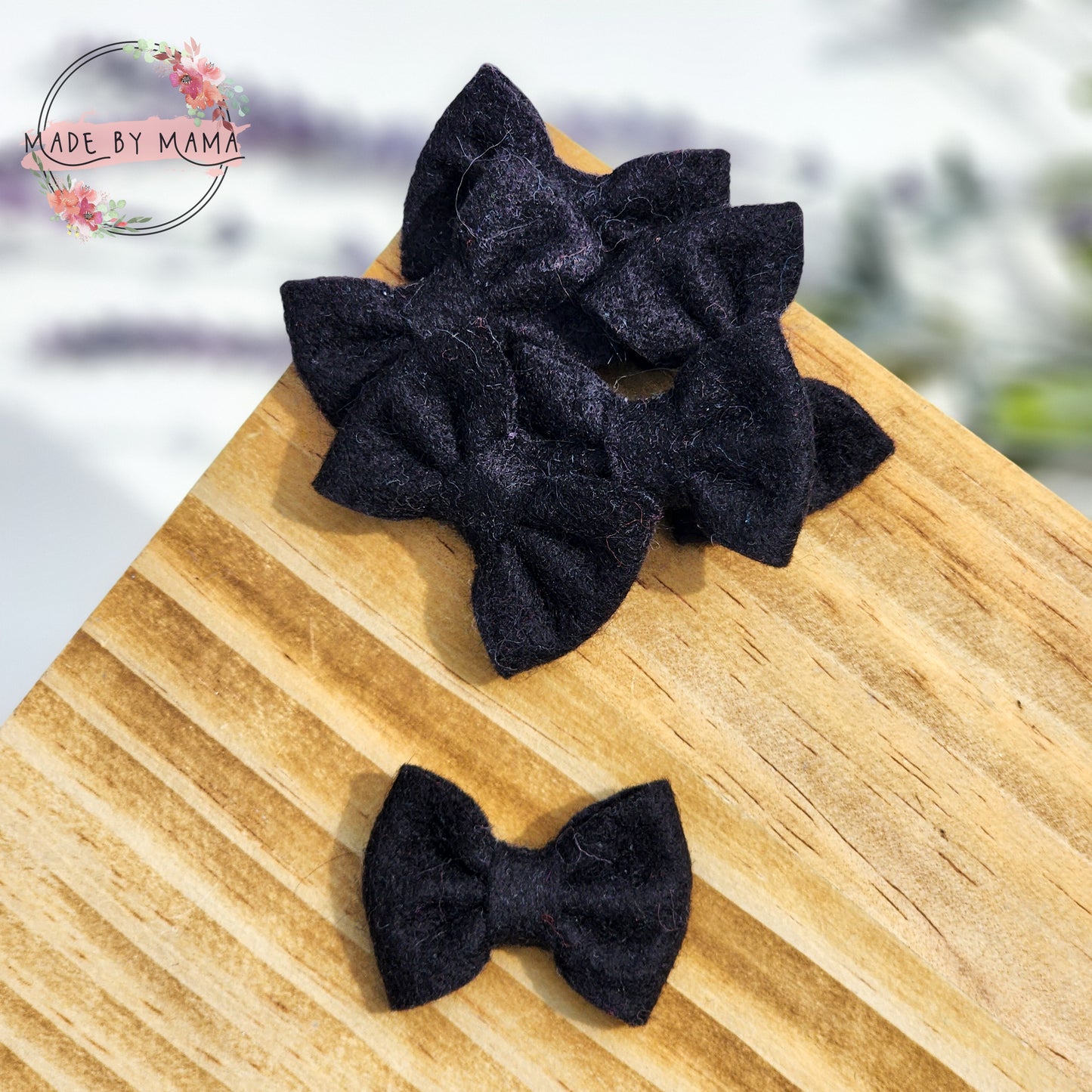 Black Felt Bow