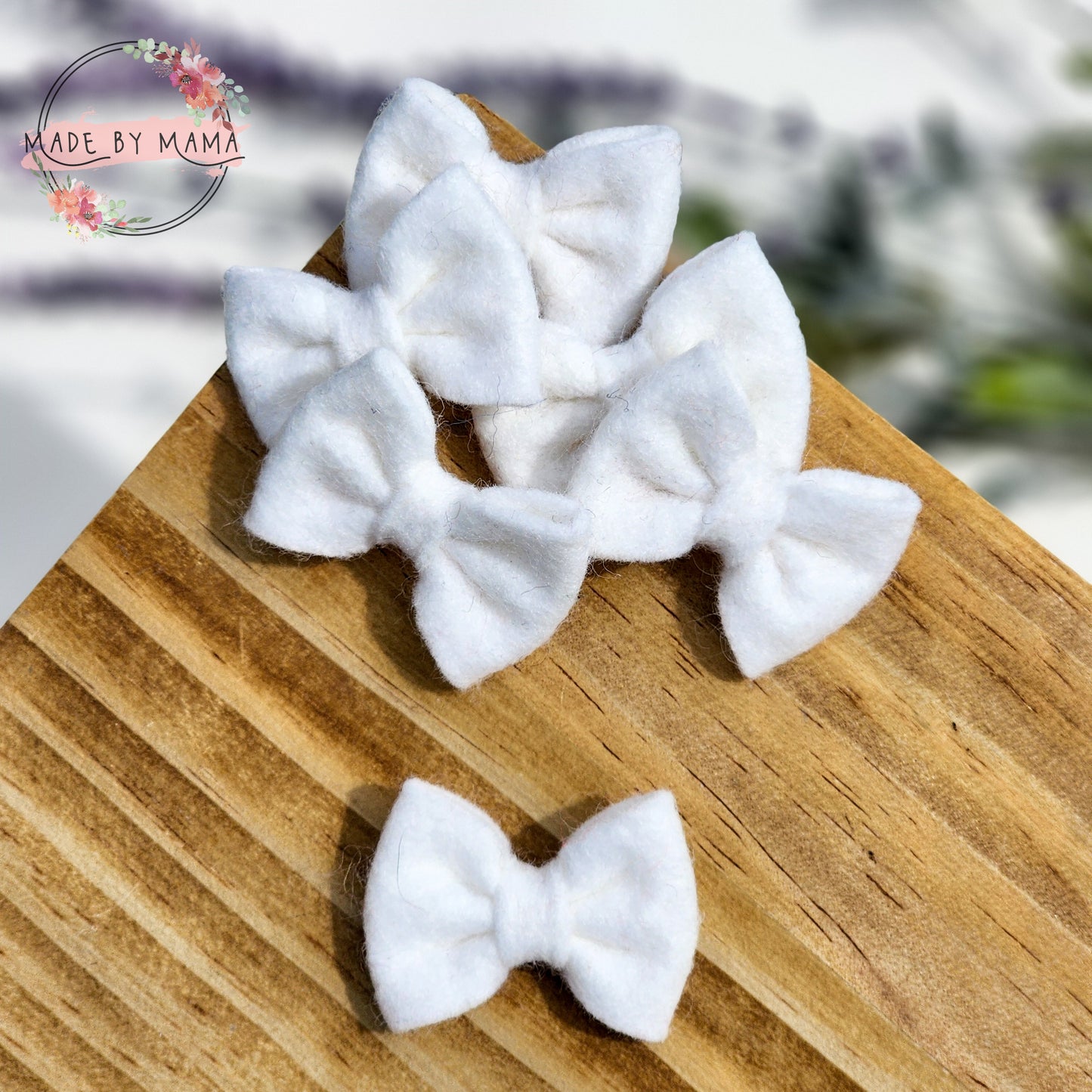 White Felt Bow