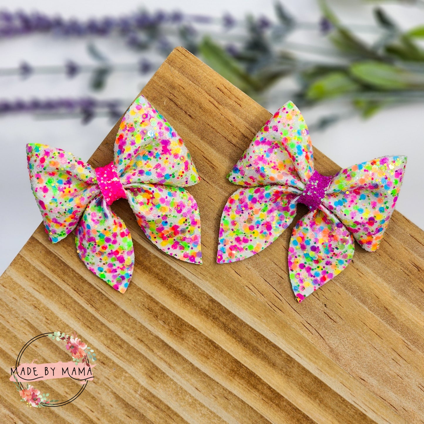 Neon Glitter Bow