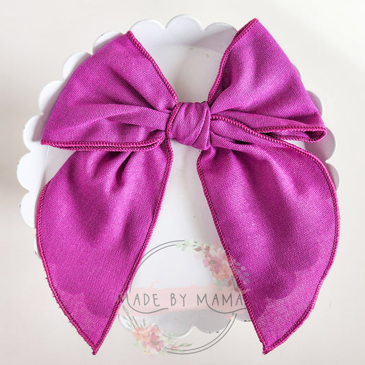 Solid Electric Purple Handtied Bow