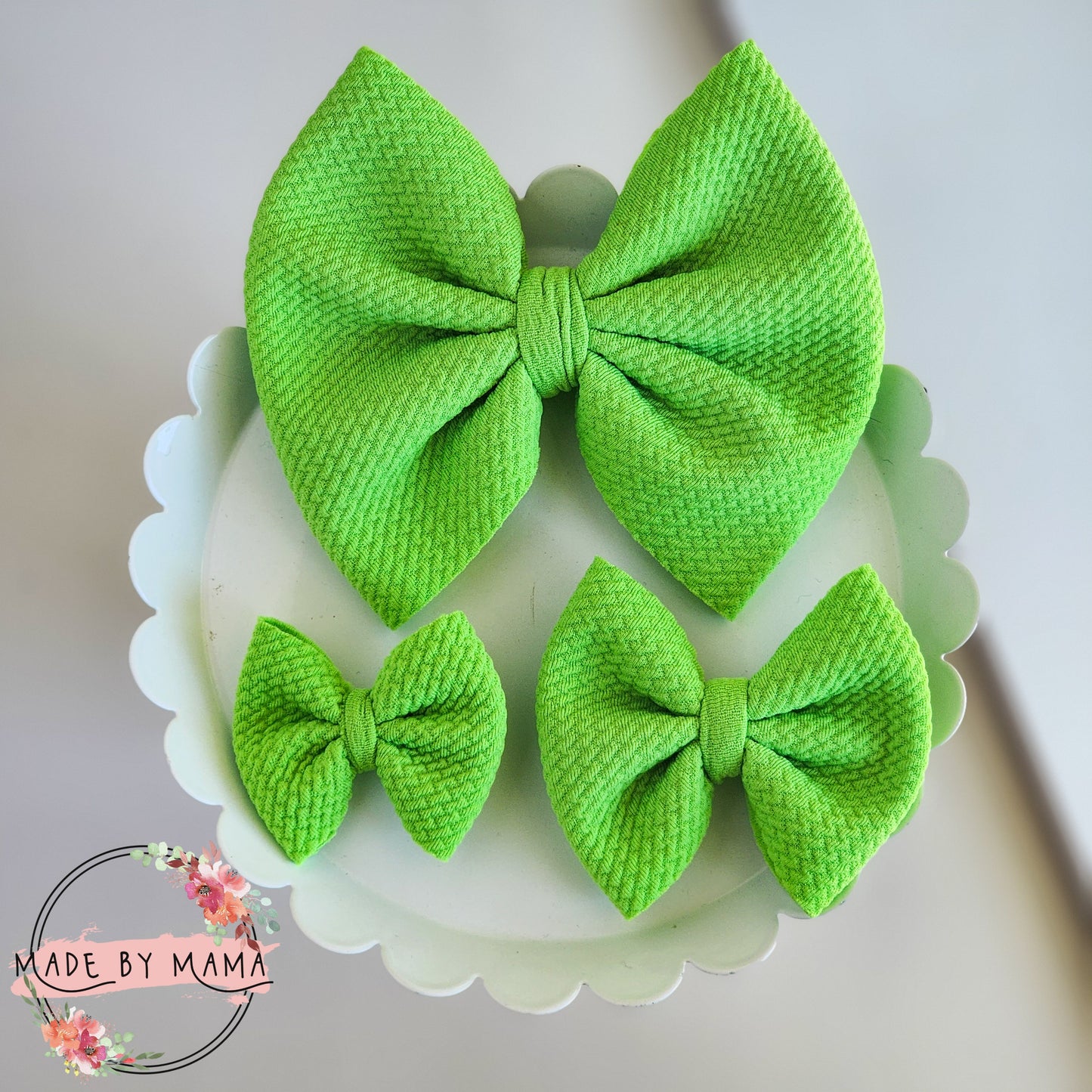 Lime Green Bullet Bow