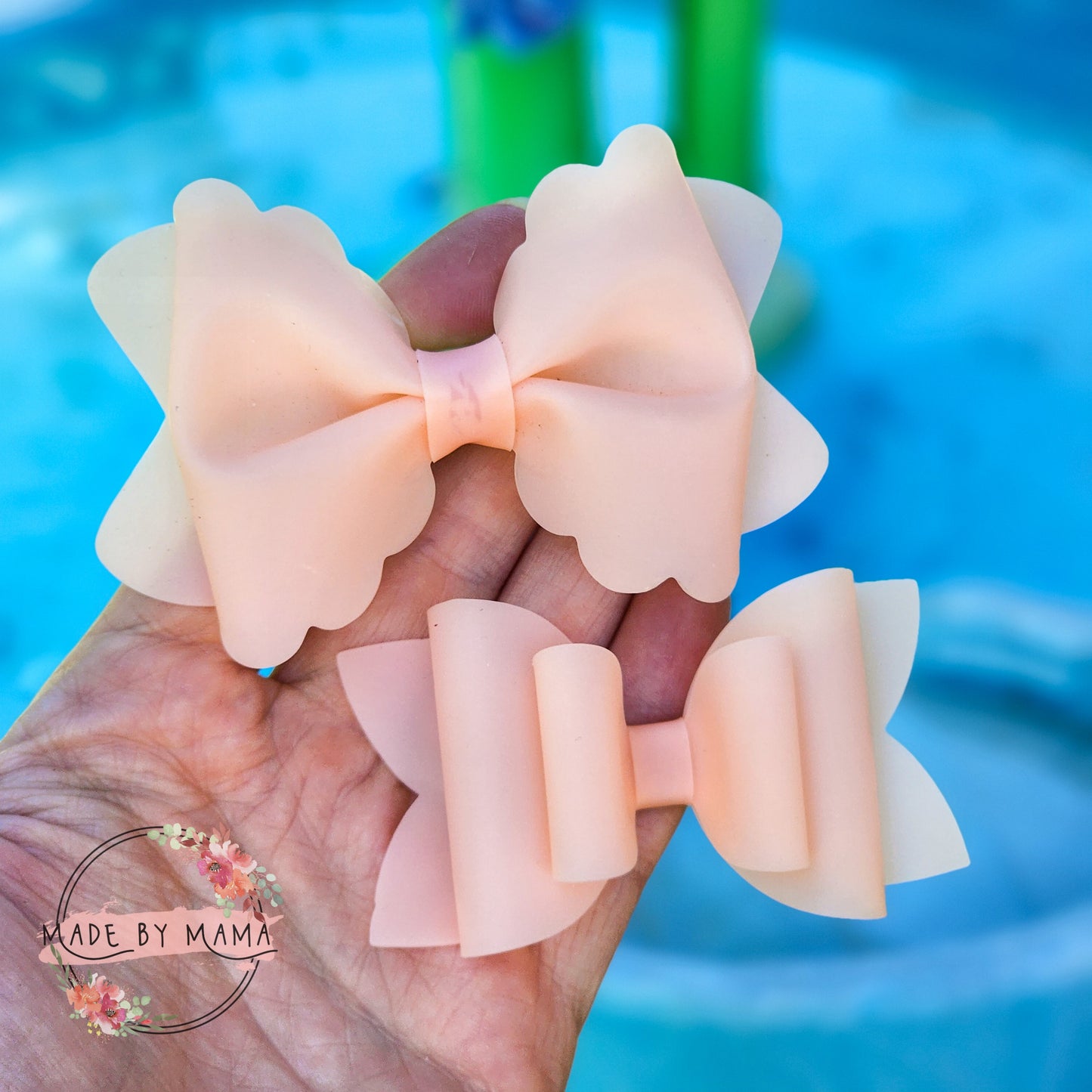 Peach Pool Bow - WATERPROOF