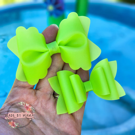 Lime Green Pool Bow - WATERPROOF