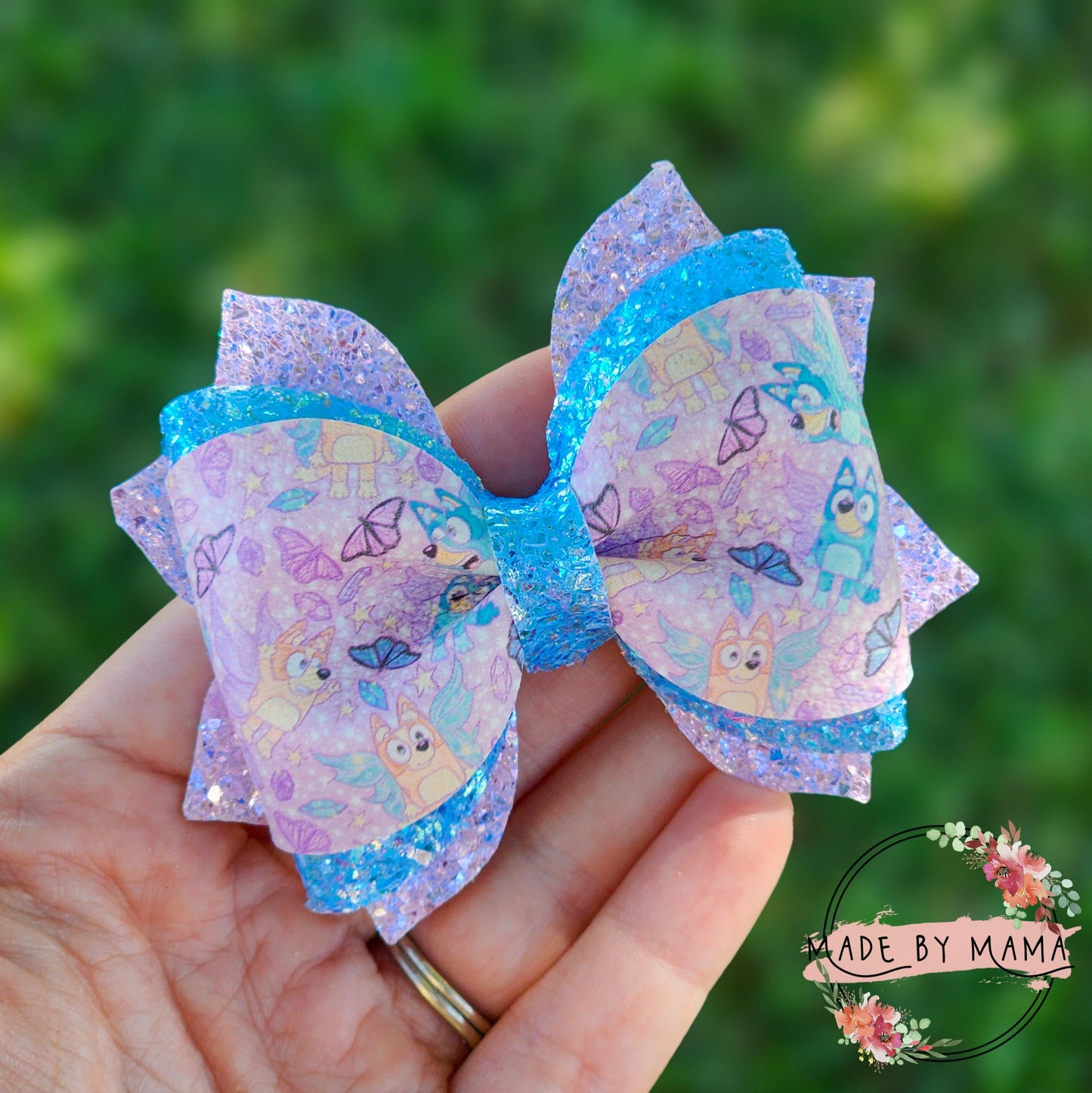 Blue Dog Fairies Bow