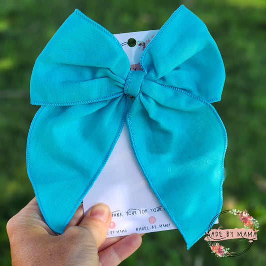 Solid Sky Blue Handtied Bow